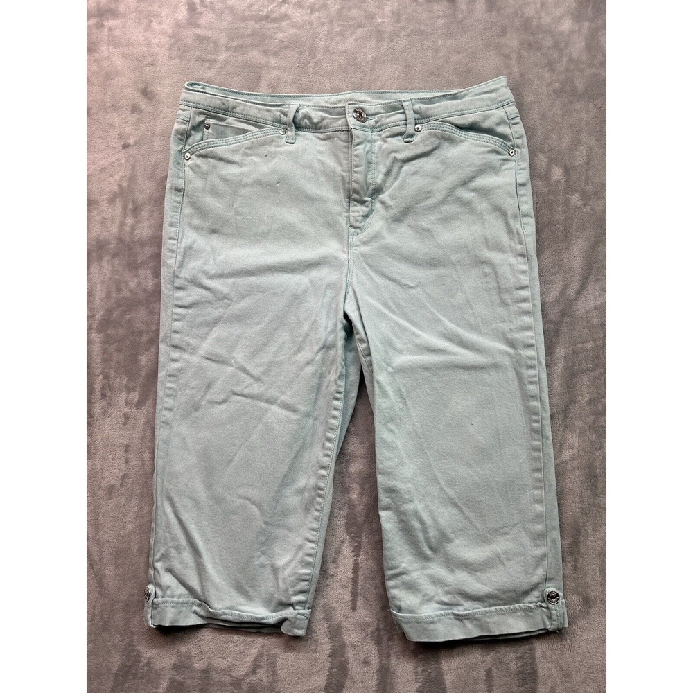 Gloria Vanderbilt Womens Sz 12 Designer Jeans Light Blue Skimmer Capri Pants